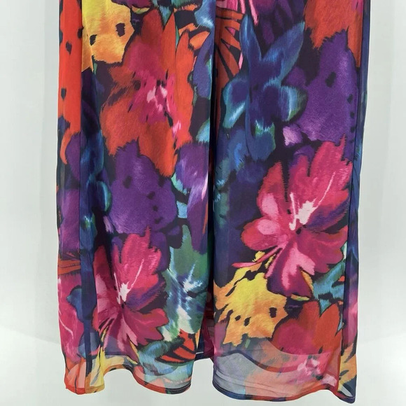 Lulus Meant to Amaze Watercolor Floral Cowl Neck Maxi Slip Dress Size Medium NWT - Picture 8 of 10